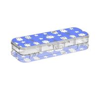 KLL Cute Robot and Stars Blue Pattern Designed Clear Pencils Box