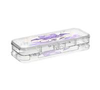 KLL Cute Scary Witchy Cat and Skull Designed Clear Plastic Pencil Box
