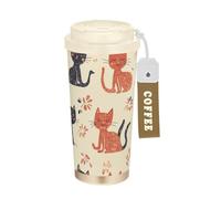 KLL Cute Selkirk Rexcats Beige Stainless Steel Travel Coffee Tumbler With Lids designed To Go Coffee Mug For Hot Cold Drinks 17 oz Leak Proof