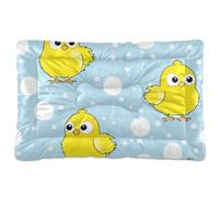 KLL Cute Simple Chicks Yellow Washable Pet Mattress Non-Slip Soft Comfortable Dog Crate Pad for Large Jumbo Medium Small Dogs 24" x 18"