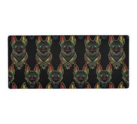 KLL Cyber Fluorescent Color Cool Dog wearable computer Mouse Pad for travel smooth Mouse Mat gaming 31.5 x 11.8in