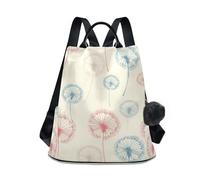 KLL Dandelion Plain Cream Color Fashion cute backpacks lightweight backpack purses for women for Travel, Work, Everyday with Pom-pom keychain