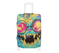 KLL Dark Gothic Aesthetics Terror Cat Elastic large luggage covers for suitcases Washable elastic suitcase covers travel essentials Fit 18-32 Inch Luggage, dark gothic aesthetics Terror cat, S 18-20