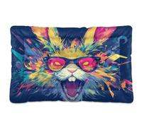 KLL Dark Gothic Aesthetics Terror Rabbit Washable Pet Bed Mat Soft Comfortable Anti-Slip Bottom Pet Bed for Medium/Large Dogs 36" x 24"