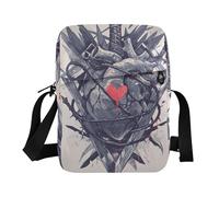 KLL Dark Style Dagger Stuck above The Heart crossbody messenger bag Vegan Leather cross body bag for woman Shopping Ladies Shoulder Handbags