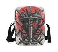 KLL Dark Style Daggers and Human Heart Black and Red crossbody messenger bag Vegan Leather Small Crossbody Bags For Women Travel Shoulder Handbags