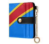 KLL Democratic Republic Of The Congo Flag Kinshasa Ladies Premium Foldable Wallet Fancy PU Leather Wallet for Women Boys Girls