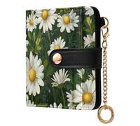 KLL Denmark Oxeye Daisy Beauty Summer Flowers Ladies Classic Foldable Wallet Cute PU Leather Wallet for Women Boys Girls