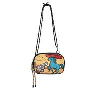 KLL Desert Horse Brown Abstract Cross Body Bag for Mens Beauty with Credit Card Slots Cell Phone Bag Take a walk