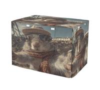 KLL Detector Squirrel Cute Outside Metal Dog Crate Covers Pet Kennel Cover with Roller Shades 30 Inch