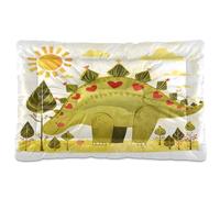 KLL Doodle-Style Cartoon Dinosaur Heart-Shaped Washable Dog Sleeping Mattress Non-Slip Soft Comfortable Pet Bed for Large Jumbo Medium Small Dogs 24" x 18"