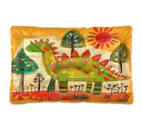 KLL Doodle-Style Cartoon Dinosaur Heart-Shaped Washable Dog Sleeping Mattress Soft Anti-Slip Dog Crate Mat for Large Jumbo Medium Small Dogs 24" x 18"