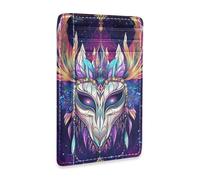 KLL Dreamy Colors Tarot Mask leather slim wallets woman with money clip RFID Blocking small credit card wallet for men&women tarjetero para mujer