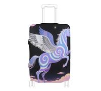 KLL Dreamy Purple unicorns Pink Cloud Elastic luggage dust cover Anti Scratch suitcase elastic cover travel essentials Fit 18-32 Inch Luggage, dreamy purple unicorns pink cloud, M 22-24 in