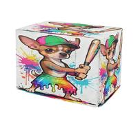 KLL Drip Style Chihuahua Baseball Player Dog Crate Cover Privacy Wire Cage Cover Dog Crate Protector 30 Inch