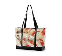 KLL Elegant White Fish with Colorful Beads trendy womens laptop tote bag with zipper carry on tote bag Large Handbag for nurses with diaper bolsa para laptop