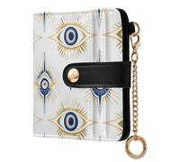 KLL Evil Eye Magic Occult Ladies Classic Foldable Wallet Fancy PU Leather Wallet With Card Slots for Men Women Travel