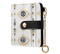KLL Evil Eye Magic Occult Ladies Folding Coin Wallet Waterproof PU Leather Folding Wallet for Women Girls