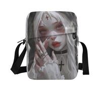 KLL Evil Nun White messenger bag cute Vegan Leather Shoulder Bag Casual Handbag For Travel