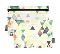 KLL Fashion Geometry Trend (10) Pencil Bags 3 Hole Pocket for Folder 3 Rings with Waterproof for Children Stationery Organizer Upplies