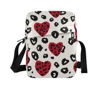 KLL Fashion love red Leopard Print Christmas cute messenger bag Vegan Leather over the shoulder bags for men Casual Shoulder Handbags