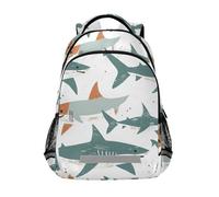 KLL Fish Sage Green school backpack for kids girls with chest strap bookbags for 1st grade school boys girls mochilitas para ni?os