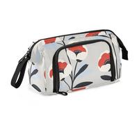 KLL Flora Pattern Minimalist Style Pencil poucheses Large Capacity Pencil Pen Case Cosmetic Multifunctional for Student Middle School