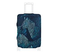 KLL Floralmorphic Letter J White Jasmineflowers Watercolor Style Elastic luggage protector cover Anti Scratch elastic suitcase covers suitcase protector Fit 18-32 Inch Luggage, americas zebras blue