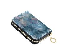 KLL Flower Dreams Leather rdfi Credit Card Wallet Women with 2 Cash Slot RFID Blocking Credit Card Holders with Zipper