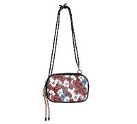 KLL FLOWER Lines Abstract Red Small Crossbody Purse Men Beauty with Credit Card Slots Cell Phone Bag Walk the dog