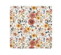 KLL Flowers Dahlia Daisy Sunflower White Self-Adhesive Makeup Holders Cloth Makeup Bag Organizer Wrap Camera Lens Cloth Wrapper For Toiletries, Flowers Dahlia Daisy Sunflower white, 13.8x13.8in