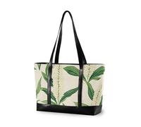 KLL FLOWERs Green Leaves Portable women work tote bag with zipper womens tote Large Handbag for school with diaper bolsos secret para mujeres