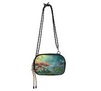 KLL forests Magic Mushroom Cute Crossbody Bags for Womens Practical with Adjustable Strap Black Handbag For Hiking Traveling