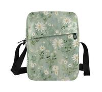 KLL Fresh Little Daisy Pastoral Style messenger bag for men Vegan Leather Shoulder Crossover Bag Travel Shoulder Handbags