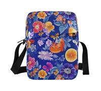 KLL Fresh Salmonberry Fruit Royal Blue crossbody messenger bag Vegan Leather Crossbody Small Bags For Women Travel Woman Handbag Shoulder Strap