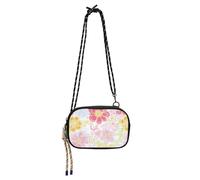 KLL Fresh Spring Simple Colorful Flowers West Crossbody Purse for Men Practical with Credit Card Slots Small Black Purses Take a walk