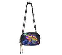 KLL Frog Stained Glass Style West Crossbody Purse Womens Practical with Credit Card Slots Mini Shoulder Bag For Hiking Traveling