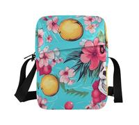 KLL Fruits Flowers Blue Skulls Fresh Summer messenger bag for men Vegan Leather cross body bag Casual Lady Shoulder Handbags