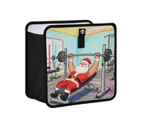 KLL Funny Christmas Santa Work Out Hanging Foldable Trash can bin Hanging Bags for car Trash can Trash bin Car Accessories for Women Men