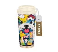 KLL Funny Lovely Giant Poodle Stainless Steel Travel Coffee Tumbler With Lids designed Coffee Travel Mugs For Hot And Cold 17 oz Leak Proof