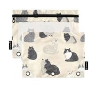 KLL Funny Norwegian Personalized Cat Cats Beige Pencil Bags Soft Pencil Case for 3 Rings Folder with Three Rings for Children Stationery Accessories, Funny Norwegian Forest Cat Cats Beige, 1 sizex2