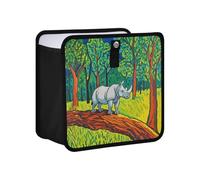 KLL Funny Rhino on The Tree Hanging Foldable Car Garbage Can Backseat Hanging car Garbage can bin Trash for SUV, Truck & Minivan