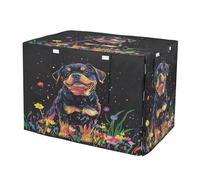 KLL Funny Rottweiler Dog Metal Dog Crate Covers Privacy Wire Cage Cover Dog Crate Protector 48 Inch