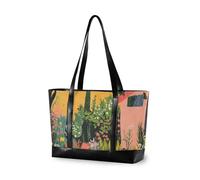 KLL Garden Colorful Flowers Art classy computer tote with zipper work bag with laptop Large Handbag for office with maletines para mujer