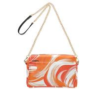 KLL Geometric Orange Tie Dye Fashion Crossbody Bags For Women Vegan Leather Woman Cross Body Purse Zip Shoulder Bag For Woman