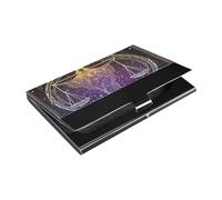 KLL Glowing Tarot Trendy Astrology Slim Business Cards Holder with Leather & Stainless Steel Credit Card Holders for Women or Men tarjetero para Hombre