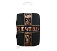 KLL God So Love The World Cross Elastic luggage cover protector Scratch-Resistant Fit carry on suitcase cover Baggage Protector Fit 18-32 Inch Luggage, god so love the world Cross, S 18-20 in
