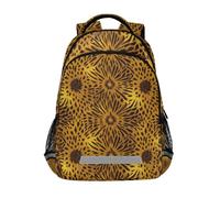 KLL Gold Abstract Leopard Print kids backpack with water bottle pocket with big book bags for women mochilas para ni?as de 12 a?os