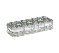 KLL Gold White Snowflake Christmas Designed Clear Plastic Pencil Box