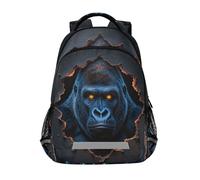 KLL Gorilla Face Wall Art camping backpack for kids with large bookbag for teen mochilas para adolescentes chicas